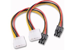 ELFJMZP 4 stift Molex till 6 stift grafikkort GPU strömförsörjningskabel PCI-E hane grafikkortsadapter