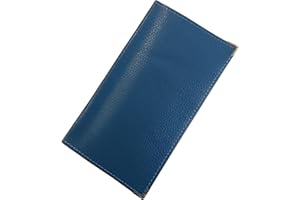 Gwenmode Porte-Chéquier Multifonctionnel en Cuir - Étui Compact pour Chéquier, Cartes de Crédit, Pièces d'Identité et Billets (Bleu Clair)