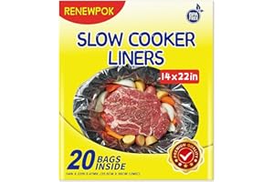 RENEWPOK Slow Cooker Liners,6-10 Quart Cooking Bags Extra Large Size 14"x 22", Disposable Slow Cooker Bags Oval For Crock Pot (20, Extra Large(6-10 Quart))