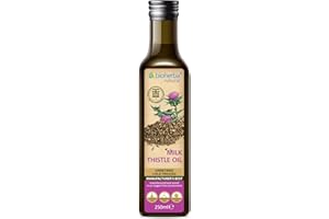 Bioherba Olio di Cardo Mariano Naturale, Spremuto a Freddo, Non Raffinato, Senza Additivi, Bottiglia in Vetro Scuro, 250ml, per Supporto Epatico e Uso Culinario