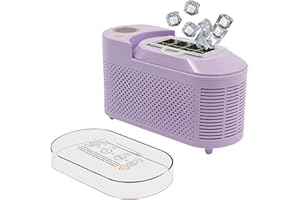 AUYART Machine à glaçons, Mini-machine à glaçons 12V pour plan de travail, machine à glace compacte pour la maison/la voiture/les voyages (Violet)