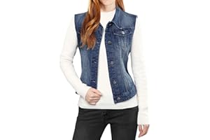 Allegra K Damen Jeansweste Collegejacke