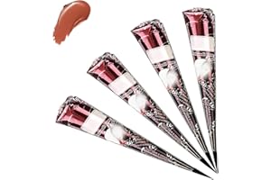 ETRSAIRL Tattoo Braun Sommersprossen, Tattoo Farbe Braun für Temporäre Tattoo, Tattoo Braun Paste Cones Kegel, Natürlich Braunes No Mix(4pcs)