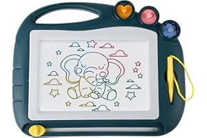 HISDRICUS Tableau magnétique pour,Tablette a dessin,Ardoise magique,Cadeau d'anniversaire et jouet éducatif avec stylo magnétique et 3 timbres (vert)