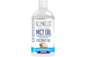 ONYX INGREDIENTS 101 Onyx MCT Oil 500ml High Potency C8 & C10 Premium Coconut Oil Ketones Booster - Suitable for Ketogenic, Paleo, Vegan & Low Carb Diet (UNFLAVOURED)