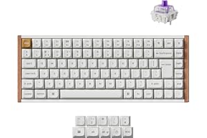 Keychron K2 HE Wireless Custom Mechanical Keyboard - Hall Effect Magnetic Switch, Rapid Trigger, 2.4G/Bluetooth 5.2/USB-C, QMK/VIA, Aluminium & Wood, RGB Backlit(Mac/Windows/Linux), UK Layout - White