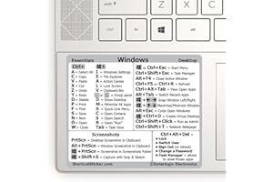 SYNERLOGIC Windows PC Reference Keyboard Shortcut Vinyl Sticker, Laminated, no-Residue Adhesive, for Any PC Laptop or Desktop SM: 3"x2.5" (White)
