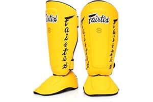 Fairtex Muay Thai SP7 Protège-Tibia avec Protection de Pied Amovible, pour Boxe et Arts Martiaux Mixtes