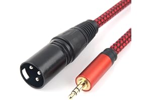 SiYear Conector mini 3,5 mm (1/8 pulgada) TRS a XLR macho smartphone a mesa de mezclas estéreo cable de micrófono no balanceado (10FT / 3 m)