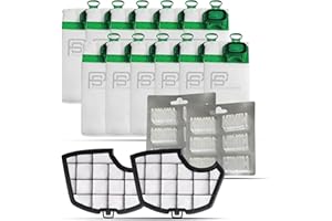 PIESSEONLINE Kit Risparmio 12 Sacchetti Folletto VK150, 12 Profumatori, 2 Filtri Folletto VK150 Griglia Motore | Ricambi Folletto VK150 Compatibili per Folletto | Soluzione Tutto-in-Uno per Casa Sempre Pulita