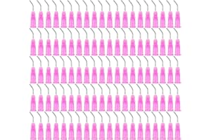 ZJIVQO 100PCS Bent Dispensing Tips Dispensing Accessories Needles 18G Dental Pre Disposable Oral Cleaning Tool Composite Needles for Oil or Glue Applicator