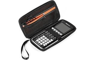 BOVKE Estuche rígido de Transporte para calculadora gráfica para Texas Instruments TI-84 Plus CE/TI-83 Plus CE/Casio fx-9750GII, Bolsillo Adicional para lápiz, Regla y Otros artículos, Negro