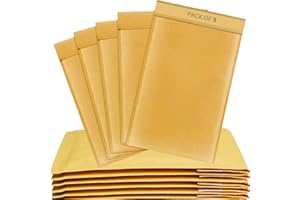 HITHIKA A5 Bubble Wrap Padded Envelopes, Envelopes Peel and Seal Bubble Mailers Packaging Bags for Small Parcels & Gifts (Pack of 5)