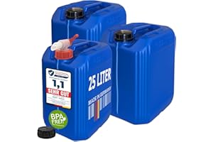 PLASTEO 3 x 25 litros Bidón Azul (DIN 61) + 1 grifo * * * Juego de Bebidas Bidón agua potable camping Agua * * *