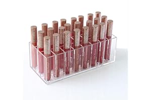 Lippenstift Organizer,WolinTek Lippenstifthalter Lippenstift Aufbewahrung Lippenstift Halter Kosmetik Organizer Acryl Transparente Lippenstift Ständer,24 Plätze