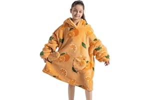 Ruiuzioong Kinder Übergroße Kapuzenpullover,Super Weich Warmes Bequeme Tragbare Decken Sweatshirt für Mädchen Jungen Teenager