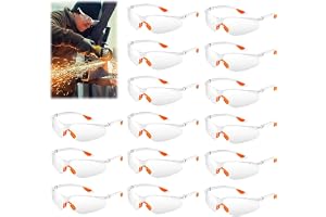 OXRXRO 12-pack genomskinliga skyddsglasögon för arbete, dammtäta skyddsglasögon, ögonskyddsglasögon för vuxna, konstruktion