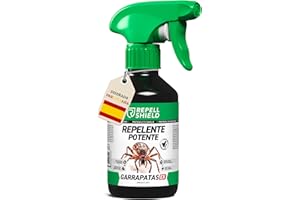 RepellShield® Spray Repelente Garrapatas Humanos y Pulgas - 250ml - Uso Interior y Exterior - Aplicar a Ropa, Sofá, Jardín - No Mancha - Alternativa Natural al Insecticida Pulgas - Antimosquitos