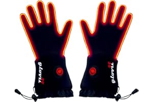 Glovii GLB Guanti Universali Riscaldati & Pratica Custodia | Scaldamani Elettrici Universale Con Batteria Ricaricabile Ai Polimeri Di Litio E Tasca | Fibre Di Carbonio, 95% Poliestere | Nero, L-XL