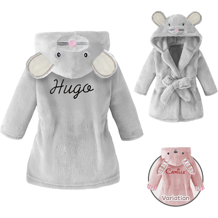 Coffret Cadeau Nouveau-Né Garçon - Peignoir Bébé + Couverture Cerf + Valise - Ensemble Naissance Bleu