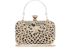 Miss Lulu Femme Pochettes et Clutch Brillant avec Chaîne,Détachable Shiny Sac à Main pour Soirée idéal pour Soirées Mariages Fêtes