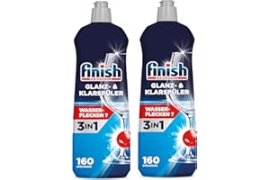 Finish Dishwasher Rinse Aid Liquid Shine and Protect, Regular, Pack of 2, 800ml Each