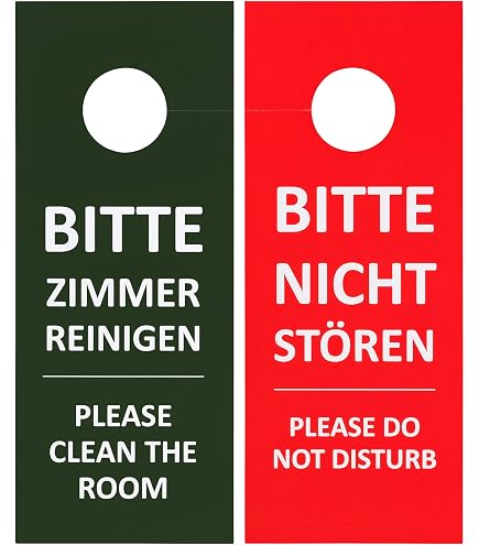 SEWACC 4er-Set Türaufhänger-Schilder – Doppelseitig, „Bitte Nicht Stören“ & „Zimmer Reinigen“, 21,5x8,5 Cm, PVC