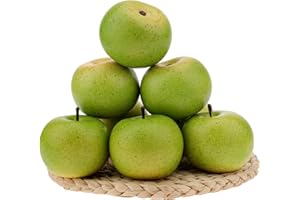 ‎GRESORTH Gresorth 6pcs Lifelike Artificial Green Apple Faux Fake Apples Fruit Home House Kitchen Cabinet Decoration