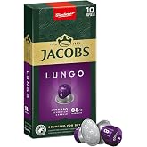 JACOBS - Lungo 8 Intenso - Y&uuml;ksek Yoğunluk - Keskin ve Yoğun - Espresso Kaps&uuml;lleri - 10 al&uuml;minyum kaps&uuml;l