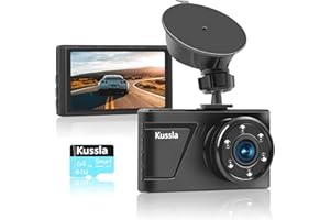 Kussla Dash Cam Front 1080P FHD Dashcam with 64GB Card, 3”IPS Screen Car Camera Dash Camera with Night Vision, Dashboard Camera for Car 170°Wide Angle WDR G-Sensor Loop Recording Parking Monitor
