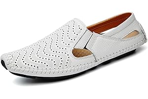 ASIFN Scarpe da Guida Barca Mocassini Loafers in Pelle Slip on Flat Casual Uomo