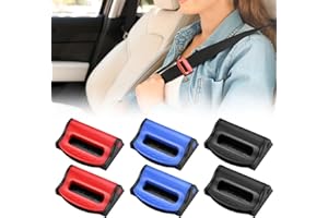 KIPTVO 6 Pack Car Seat Belt Clip, Seatbelt Adjuster for Adults, Comfort Universal Seatbelt Clips Safety Adjuster Seat Seat Belt Locking Clip, for Adult and Kids to Relax Shoulder