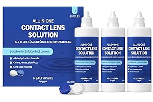 Amazon Basic Care All-In-One Solution for Soft Contact Lenses, 3 x 360ml
