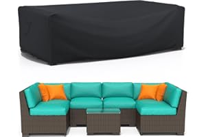 Brosyda Funda Muebles Jardin Impermeable, (250x210x90cm) Funda Mesa Jardin con Salida de Aire, 600D Oxford Funda Sofa Jardin Exterior, Antivento, Anti-UV, Antipolvo Funda Protectora Muebles Jardin