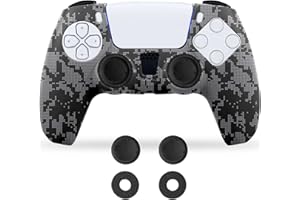 NiTHO Gaming Kit para Mando Playstation 5, Incluye Funda de Silicona, Anillos de Precisión, Empuñaduras para Pulgarantisudor, Agarre Mejorado y Precisión de Puntería para Mando PS5 - Camo