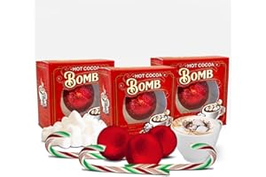 BAYTRADE 3x Hot Chocolate Bombs with Marshmallows 3x Christmas Candy Canes Sweets Christmas Eve Box Fillers for Kids Teenage Girls Boys Toddler Adults | Xmas Stocking Fillers Drinking Chocolate Peppermint (3)