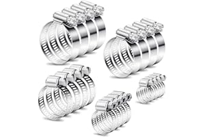 LONELY HIGH HEELS Zestaw 20 obejm do węża 8-51 mm, stal nierdzewna, regulowany zacisk do węża, wytrzymałe obejmy rurowe, wszechstronne obejmy do rur wodnych, ogrodu, domu, rury gazowej, stawu samochodowego