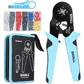 SHALL 1800 Pieces Ferrule Crimp Tool Kit Crimp Pliers Self Adjusting Electrical Crimp Terminal Connectors for Electricians