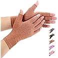 Duerer Arthritis Gloves, Compressions Gloves,Women and Men Relieve Pain from Rheumatoid, RSI, Carpal Tunnel, Hand Gloves for Dailywork, Hands and Joints Pain Relief(Brown, S)
