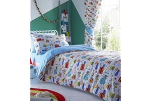 HOMEMAKER BEDDING ® Little boys bedroom digger dumper trucks tractors cranes duvet sets & curtains available (Duvet Set - Toddler/cot bed)