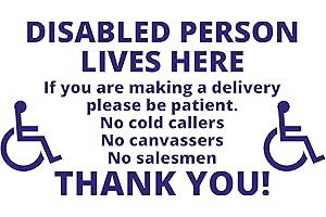 LANDING DESIGNS Disabled Person Lives HERE Sticker Landing Design Stickers 220mm by 125mm