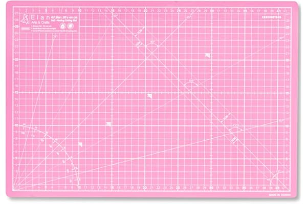 Elan Tapis de Découpe A3 Rose, Tapis de Coupe Auto-cicatrisant 30x44 CM, Planche de Découpe à 5 Couches, Self-Healing Cutting Mat A3