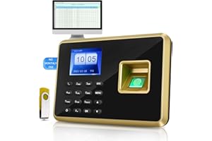 Elebinke Clocking in Machine for Small Business,Fingerprint Time Clock,Office Punch Clock,No Monthly Fee Automatic Report Generation Download Via USB