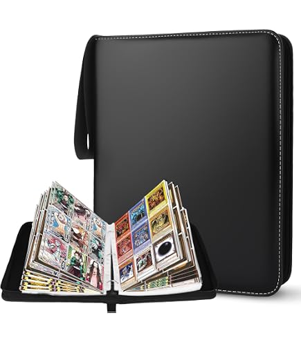 Classeur à Cartes 900 Poches – 50 Pages Transparentes Avec Fermeture éclair, Compatible Cartes Sport, Jeu, Poker – Gris