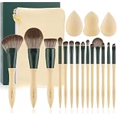 DUcare Makeup Brushes 14 Pieces with 3 Makeup Sponges and Cosmetic Case | Premium Synthetic Makeup Brush Set Professional Mak