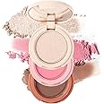 Erinde Mini Highlighter, Bronzer & Blush Powder Palette, Matte Shimmer Powder Makeup, Tiny Face Palette with Mirror All in One, Blendable, Travel Friendly, Cruelty Free, 3 Colours