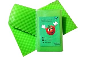 NEOWS - 2PCs Base Conservante para Nevera Universal - Espuma Ondulada para Cajones Frigorifico - Alfombrilla para Frutas y Verduras - Tapete Antihumedad Antimoho Antibacteriana - 48x30cm Recortable