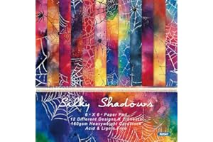 MTBRICEY 24 Sheets Halloween Pattern Paper 12 Designs Holiday Themed Card Stock Pad 6”X6”Festival Decorative Craft Paper Scrapbook Specialty Papers Scrapbooking Supplies Kit Pack for DIY Card Making Scrapbook