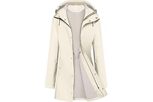 UNIQUEBELLA Regenjacke Damen Wasserdicht Regenmantel Mit Kapuze Winddicht Wetterfest Übergangsjacke Atmungsaktiv Mantel Jacke Outdoor