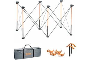 BORA Centipede 60 cm. L x 120 m l x 80 cm H. Table de Travail Pliante en Acier avec capacité 680 kg, Gris/Jaune